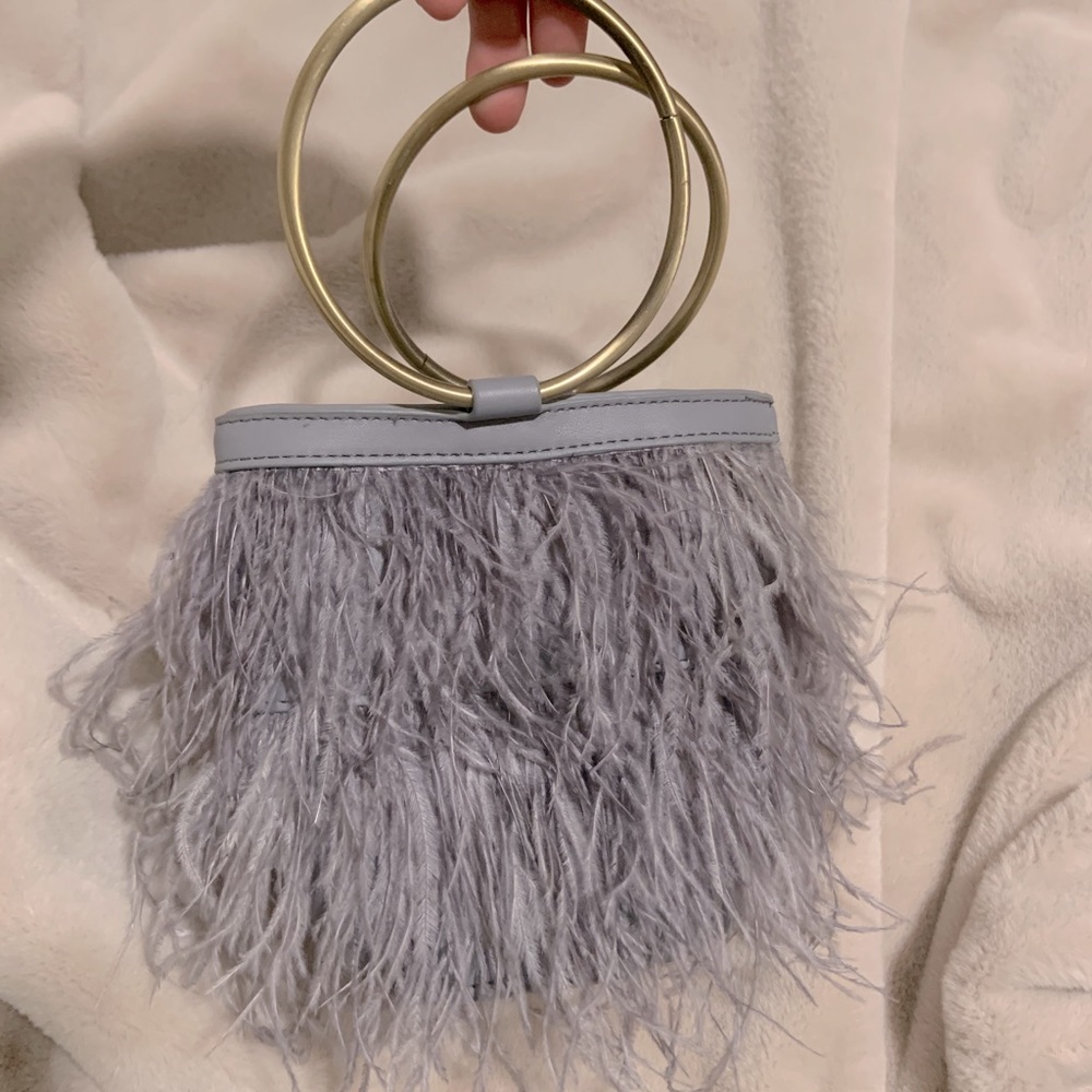 Feather bucket bag